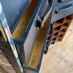 xxl Steamer Trunk Liquor Cabinet - Vintage Style Bar Cupboard - thumbnail 3
