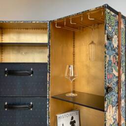 xxl Steamer Trunk Liquor Cabinet - Vintage Style Bar Cupboard - thumbnail 2