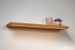 Wall Shelf #2 Made Of Solid Oak With Lighting L100 - thumbnail 1