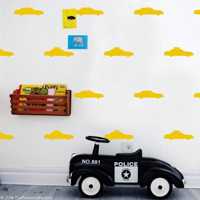 Nyc Taxi Wall Decals Modern Home Decor, Kid's Room Vinyl Stickers - image 1
