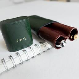 Leather Pen Case For Large Two Pens, Fountain Dividers, Accessories Men, Luxury Gift Lawyer, Doctor, Professor - thumbnail 3