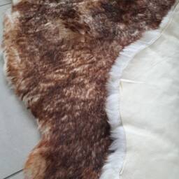 Large Natural Sheepskin Rug Brown, Tan, Cream Pelt - 135x75cm - thumbnail 4