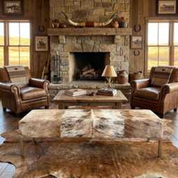 Genuine Cowhide & Steel Bench Ottoman, Handcrafted Modern Seating, Premium Quality - B -Lfb70 - thumbnail 3