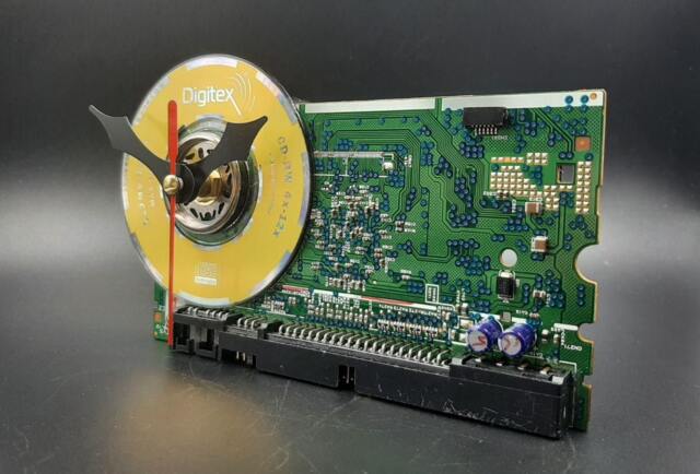 Recycled Computer Part Clock Handmade Tech Accessory - image 1