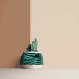 3D Printed Cactus, Succulent Planters, Interior Plant Pots, Mid Century Eco-Friendly Gift Idea For Home, Large Planter Pot - thumbnail 3
