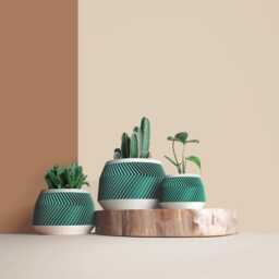 3D Printed Cactus, Succulent Planters, Interior Plant Pots, Mid Century Eco-Friendly Gift Idea For Home, Large Planter Pot - thumbnail 2