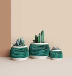 3D Printed Cactus, Succulent Planters, Interior Plant Pots, Mid Century Eco-Friendly Gift Idea For Home, Large Planter Pot