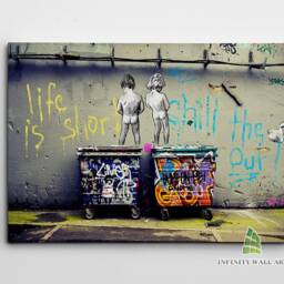 Banksy Life Is Short Canvas Art Graffiti Print Picture Abstract Wall Decor C591 - thumbnail 2