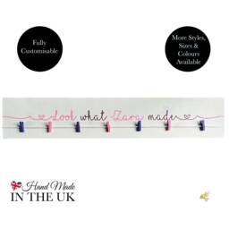 Personalised Look What I Made Sign, Kids Artwork Display, Customised Children's Hanger, We Sign Wall Art - thumbnail 1