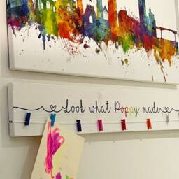 Personalised Look What I Made Sign, Kids Artwork Display, Customised Children's Hanger, We Sign Wall Art - thumbnail 2