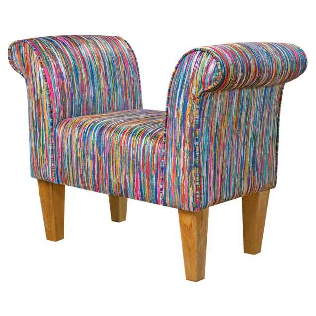 Luxe Rainbow Burst Small Window Seat - Funky Colourful Bed End Bench Handmade in Britain - image 1