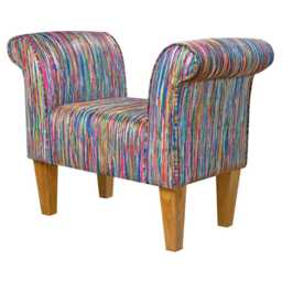 Luxe Rainbow Burst Small Window Seat - Funky Colourful Bed End Bench Handmade in Britain