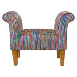 Luxe Rainbow Burst Small Window Seat - Funky Colourful Bed End Bench Handmade in Britain - thumbnail 2