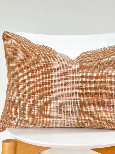 Brown Tribal Hemp Hand Woven Natural Dye Color Pillow Cover - image 1