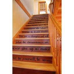 Believe in Yourself Stair Vinyl Sticker - Self Motivation Love Home Wall Art You Quote Decal House Be Family Do It Endurance Strong Sign - thumbnail 4