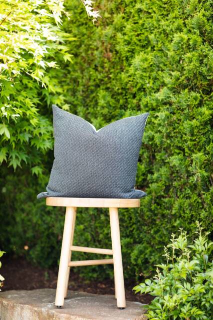 Carbon -- Indoor/Outdoor Dark Gray Woven Pillow Cover Outdoor Sunbrella Lumbar Grey - image 1