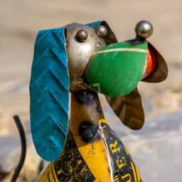 Upcycled Sitting Dog Statue - thumbnail 3