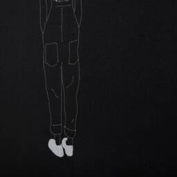 Hipster Poster Embroidery Black & White Nursery Decor Modern Canvas Wall Art Minimalist Picture Girl Gift Minimal Home - thumbnail 2