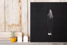 Hipster Poster Embroidery Black & White Nursery Decor Modern Canvas Wall Art Minimalist Picture Girl Gift Minimal Home - thumbnail 1