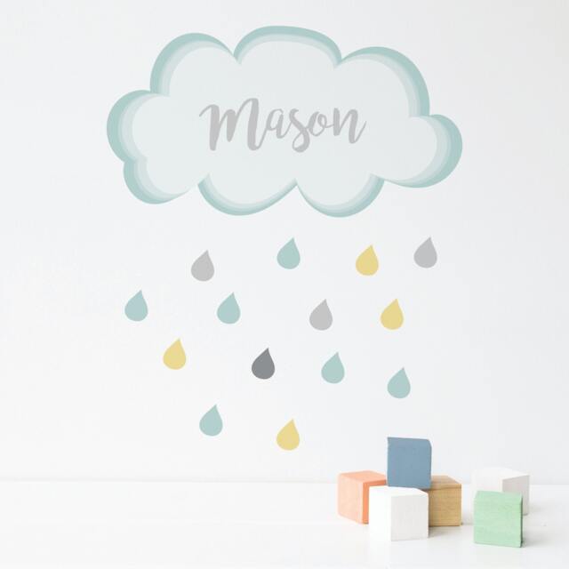Wall Sticker Personalised Rain Cloud - Stickers Decoration Art Tattoo Home Decor Decor