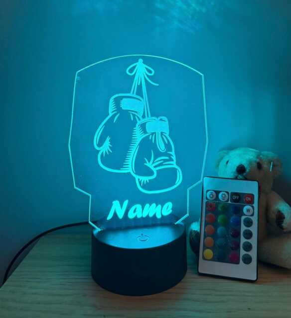 Personalised Boxing Night Light, Children's Light, Game Room, Boys Night Led Boy Girls Birthday Active - image 1