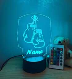 Personalised Boxing Night Light, Children's Light, Game Room, Boys Night Led Boy Girls Birthday Active - thumbnail 1