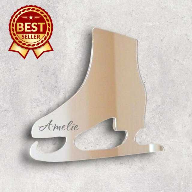 Ice Skate Acrylic Mirror Wall Art Personalized Engraving Available - image 1