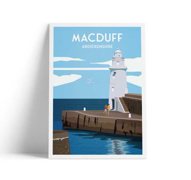 Macduff Print - Aberdeenshire Harbour Art Moray Firth Scotland Travel Poster