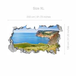 Land To Sea, Hole in The Wall, 3D Wallpaper, Wall Decor, Wall Decals, Art, Sticker, Decal, Printed - Skulase3Dw - thumbnail 4