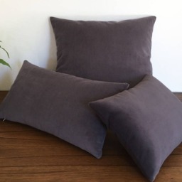 Plum Velvet Suede Decorative Throw Pillow Cover/Case Cushion 20x20 - thumbnail 3