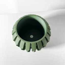 The Gervi Planter Pot With Drainage Tray, Unique Modern 3D Printed For Flower - thumbnail 2