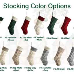 2026 Personalized Knitted Christmas Stockings, Family Stockings With Name, Leather Patch Stocking, Monogram Stocking, Holiday Decor Gift - thumbnail 3