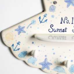Custom Coastal Key Holder For Wall, Personalized Blue Ceramic Entryway Organizer, Nautical House Number Sign, Beach Decor New Home Gift - thumbnail 4