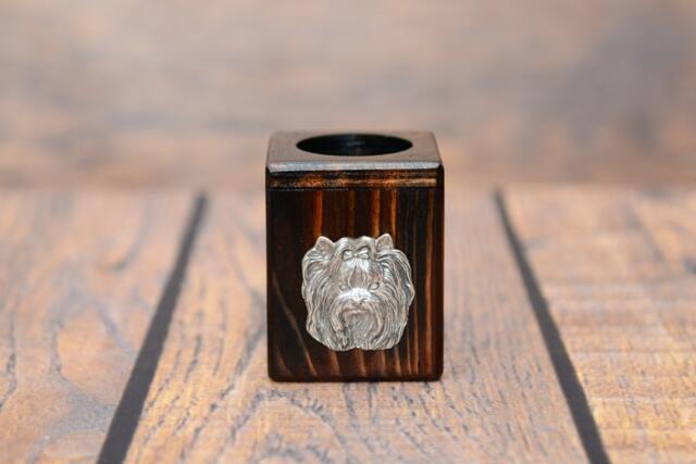 Yorkshire Terrier - Wooden Candlestick With Dog, Souvenir, Decoration, Limited Edition, Collection - image 1