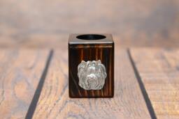 Yorkshire Terrier - Wooden Candlestick With Dog, Souvenir, Decoration, Limited Edition, Collection - thumbnail 1