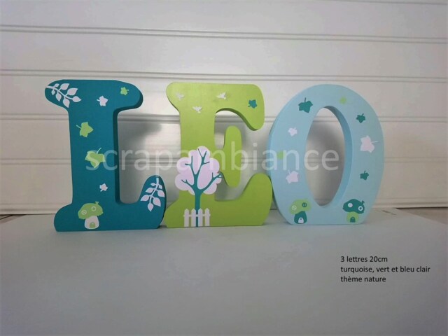 Wooden Letter, Baby Personalized Name, Decoration Decorative Letter Theme Butterflies - image 1