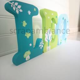 Wooden Letter, Baby Personalized Name, Decoration Decorative Letter Theme Butterflies - thumbnail 2