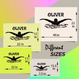 In-Style Decals Wall Vinyl Decal Decor Sticker Swimming Man Swimmer Swim Water Sports Custom Name Boy Kids Bedroom Removable Design 2321 - thumbnail 2