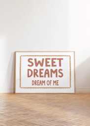 Sweet Dreams Art Print, Retro Bedroom Wall Decor - thumbnail 1