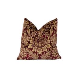 William Morris - Sunflower Velvet Kermes/Birch Cushion Cover Throw Pillow Designer Home Decor