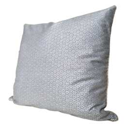Fortuny Fabric Throw Pillow Cushion Cover Blue-Grey & Silver Bivio Pattern - Made in Italy - thumbnail 4