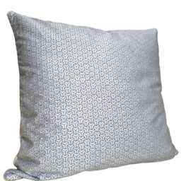 Fortuny Fabric Throw Pillow Cushion Cover Blue-Grey & Silver Bivio Pattern - Made in Italy - thumbnail 3
