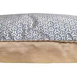 Fortuny Fabric Throw Pillow Cushion Cover Blue-Grey & Silver Bivio Pattern - Made in Italy - thumbnail 2