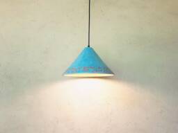 Handmade Turquoise Ceramic Pendant Light Ethnic Kitchen Island Lighting