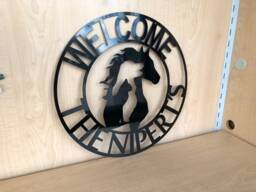 Personalized Farmhouse Horse, Dog, Cat Metal Wall Art Sign With Powder Coat - thumbnail 1
