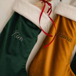 Handmade Velvet Classic Stockings For Christmas Personalized Velvet Stocking - thumbnail 2