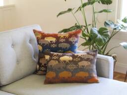 Land Of The Buffalo Wool Pillow Cover, Southwestern American West - Made To Order - thumbnail 1