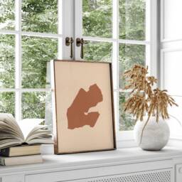 Djibouti Map Boho Wall Art Print Mid Century Travel Poster - thumbnail 2