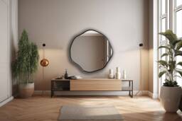 Round Wall Mirror, Circular Asymmetric Scalloped Glam Mirror For Bathrooms - With Exquisite Asymmetry By Asmiro