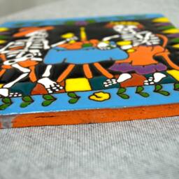 Talavera Mexican Tile Mosaic Day Of The Dead/Tiles Clay Catrina - thumbnail 3